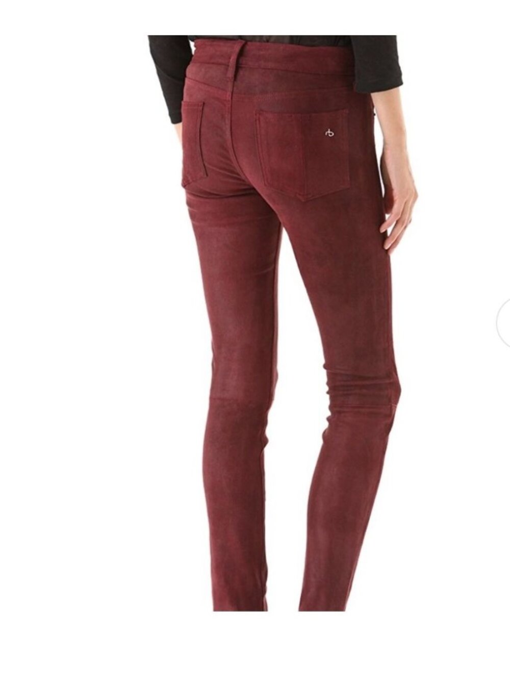 Rag & Bone leather skinny jeans RED WINE - Size 24